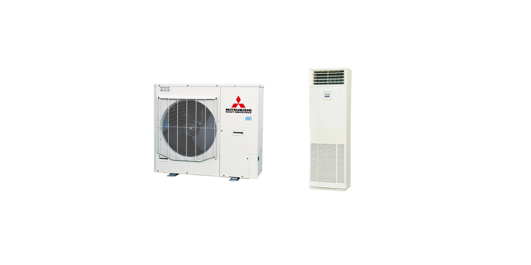 Mitsubishi Heavy Klimaanlage Geräte-Set Außengerät und FDF Tower FDC100VSA-W/FDF100VH