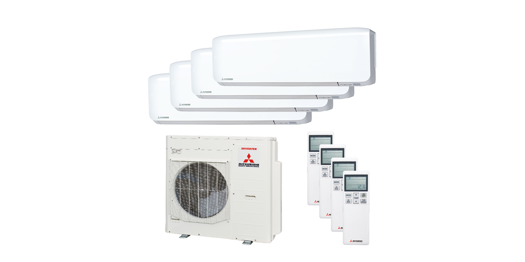 Mitsubishi Heavy Multisplit Klimaanlage Geräte-Set Außen-und Wandgerät SCM100ZS-W/4x SRK35ZS-WF